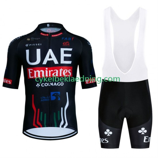 Uae Emirates 2024 Black Mænd Bib Cykeltøj Sæt Korte