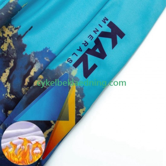 Astana Qazaqstan 2024 Team Mænd Bib Cykeltøj Sæt Vinter