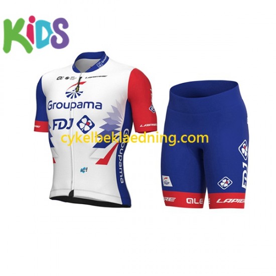 2022 Groupama-FDJ Børn Cykeltøj Sæt Korte N001