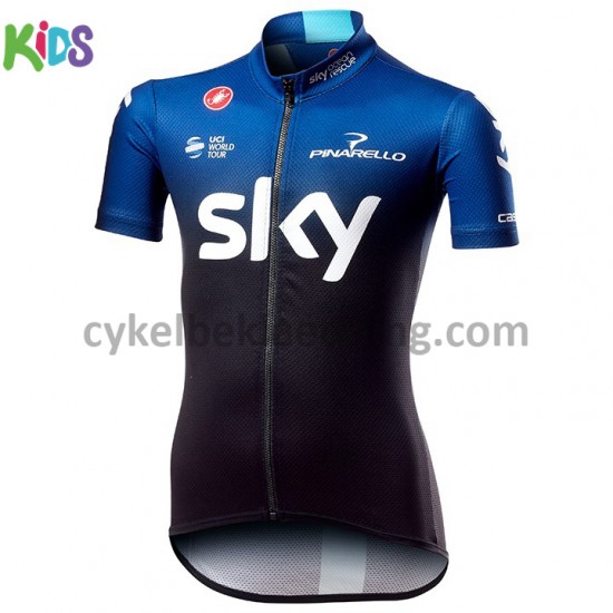 Cykeltrøje Kortærmet 2019 Team Sky Børn M001