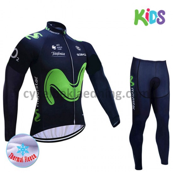 Cykeltøj Sæt Vinter 2017 Movistar Team Børn M001