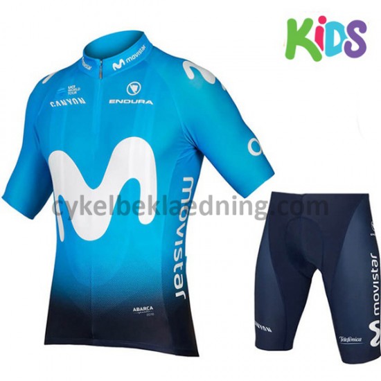 Cykeltøj Sæt Korte 2018 Movistar Team Børn M001