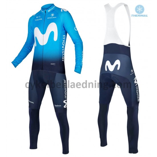 Bib Cykeltøj Sæt Vinter 2018 Movistar Team M001