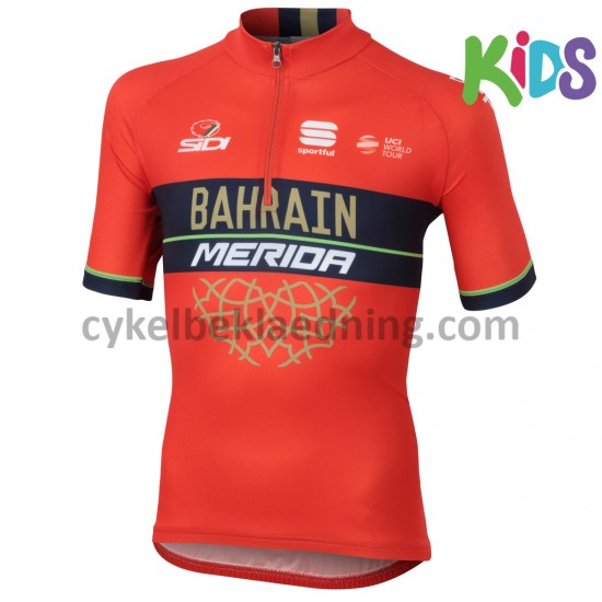 Cykeltrøje Kortærmet 2018 Bahrain Merida Børn M001