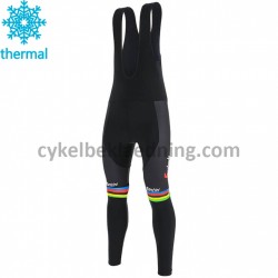 Bib Lange Cykelbukser Vinter 2020 Trek-Segafredo UCI World Champion M001