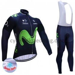 Bib Cykeltøj Sæt Vinter 2017 Movistar Team Dame M001