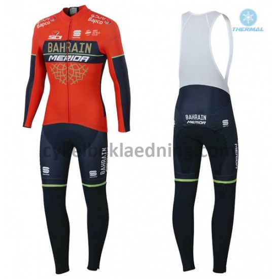 Bib Cykeltøj Sæt Vinter 2018 Bahrain Merida Dame M001